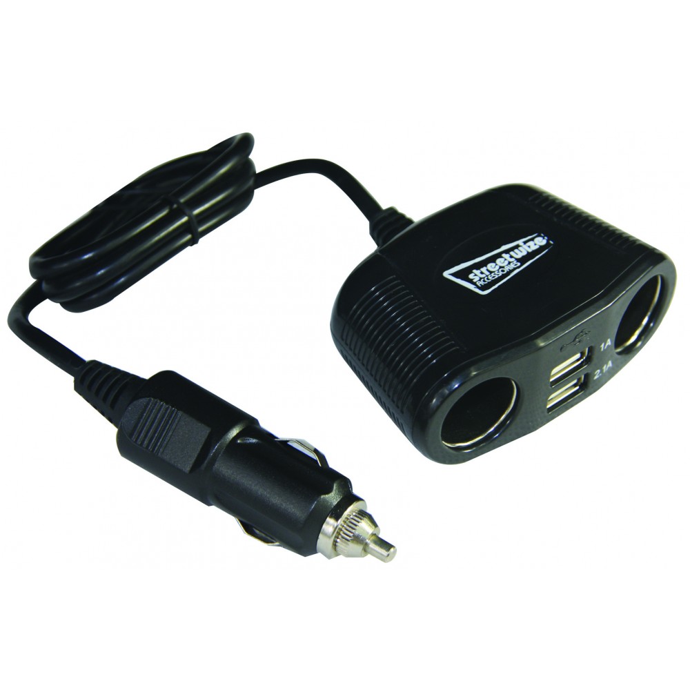 Image for Streetwize SWUSB4 12V Twin Socket And Twin USB Charger