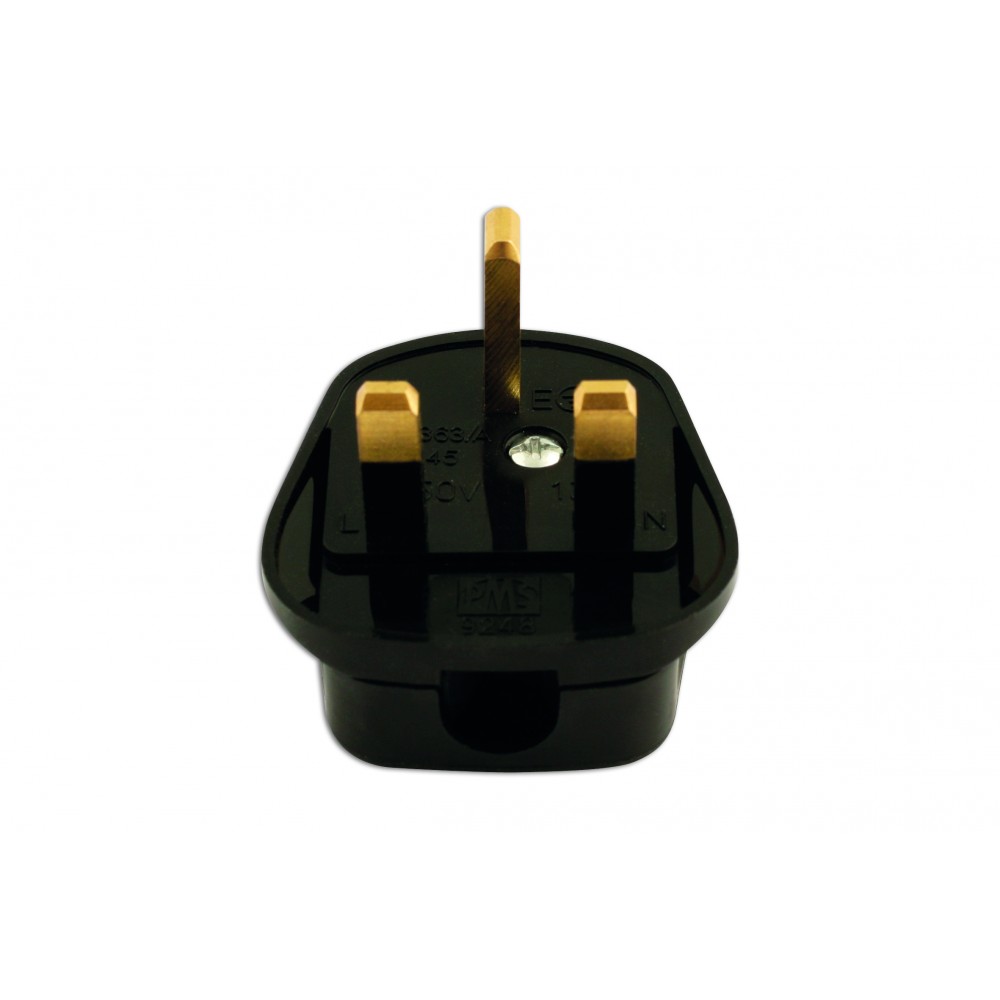 Image for Connect 30677 High Impact Black Plug Tops 13-Amp Pack 10